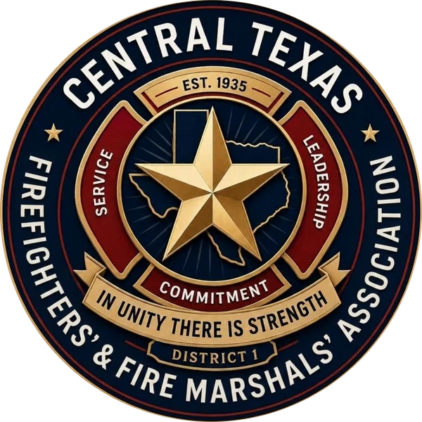 Seal of the Central Texas Firefighters' and Fire Marshals' Association, District 1, established 1935